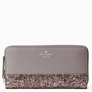 MAKE AN OFFER Kate Spade Greta Court Neda Zip Wallet Cityscape Glitter